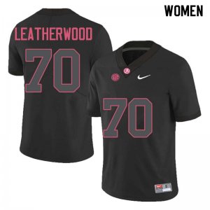 NCAA Women's Alabama Crimson Tide #70 Alex Leatherwood Stitched College Nike Authentic Black Football Jersey PZ17T44KN